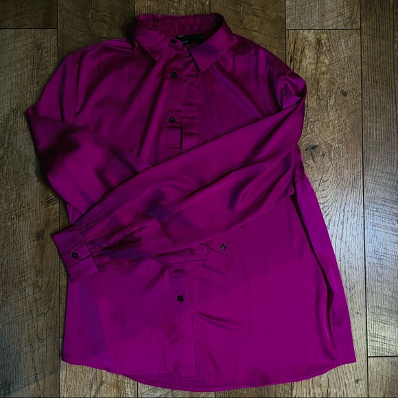 Fusia Pink Silk Shirt with pillow sleeves - Picture 3 of 3